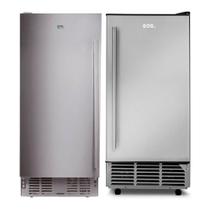 Kit EOS Bar Premium Inox: Geladeira de Embutir EOS 90L ERV100EI 220V + Máquina de Gelo de Embutir EOS 40kg EMG40 220V