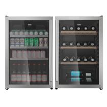 Kit EOS Beer & Wine: Cervejeira Bierhaus 115L Frost Free ECE130 110V + Adega Champanheira Inox 47 Garrafas com Compressor ECE130A 220V