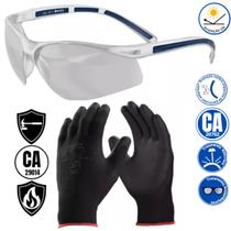 Kit Epi Luva Multiuso Oculos Trabalho Segurança Protecao Uv Antirrisco Resistente Ca Serviços Pesado - Danny Mercury Flextactil