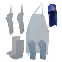 KIT EPI para Solda Avental+Luvas +Mangote+Perneira+Touca