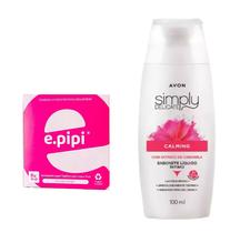 Kit EPIPI Coletor Urinário Descartável 10 Unidades + Sabonete Líquido Íntimo Simply Delicate Calming - Avon