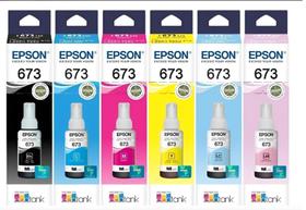 KIT EPSON 673 COM 6 REFIL DE TINTA ORIGINAL EPSON 673 70ML CADA P/ Impressoras L800 L805 L810 L1800