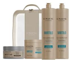 Kit Equilibrante Lowell Mirtilo Shampoo 1L, Condicionador 1L, Máscara 450g, BRINDE Máscara Protect Care 48g Kit Equilibrante Lowell Mirtilo Shampoo 1L, Condicionador 1L, Máscara 450g, BRINDE Máscara Protect Care 48g