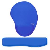 Kit Ergonômico Mouse Pad + Apoio de Pulso para Teclado Azul