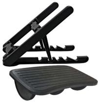 KIT Ergonômico-Suporte Notebook + Apoio Ergonômico P/pés - Ajustável KIT Ergonômico-Suporte Notebook + Apoio Ergonômico P/pés - Ajustável