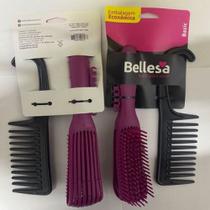 Kit esc cabelo bellesa polvo + pente shower cabide