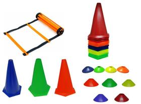 Kit Escada Agilidade 12 Degraus + 8 Cone 24cm + 12 Half Cone Funcional