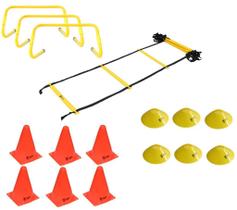 Kit Escada Agilidade Funcional + Barreiras Cones E Chapéu