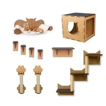 Kit Escalada Gato Playground para Gatos 10 Peças Prateleiras Escada Nicho Degraus Escalada Arranhador