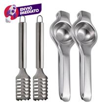 Kit Escamador Descamador Peixe Aço Inox Espremedor Amassador Limão Pegador Universal 20Cm Multiuso I Kit Escamador Descamador Peixe Aço Inox Espremedor Amassador Limão Pegador Universal 20Cm Multiuso I
