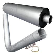 Kit Escap Silencioso + Tubo Caminhão 2418 Turbo 1989 A 1996