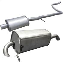 Kit Escapamento Abafador + Traseiro Fiesta Hatch 1.0 09 A 14