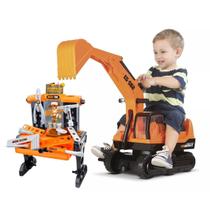 Kit Escavadeira Giant Gigante Escavator C/ Bancada de Ferramentas Brinquedo Trator