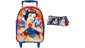 Kit Escola Branca De Neve G Mochila De Rodas + Estojo Triplo