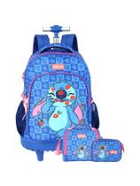 Kit Escola Lilo E Stitch Mochila Lancheira Estojo 41 - Azul