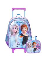 Kit Escola Mochila De Rodinha + Lancheira Frozen