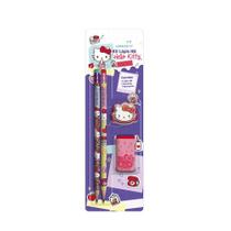 Kit Escolar 2-Lápis 1-Borracha 1-Apontador Temático Divertido Leo&Leo