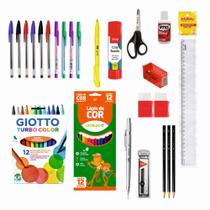 Kit Escolar 25 Itens Volta Às Aulas Ensino Fundamental