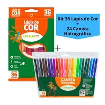 KIT Escolar 36 Lapis de Cor e 24 Canetinhas hidrocor KIT Escolar 36 Lapis de Cor e 24 Canetinhas hidrocor