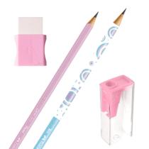 Kit Escolar 4 Itens Lápis Borracha Apontador Faber Castell