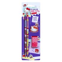Kit Escolar 4 Pçs 2 Lápis Apontador E Borracha Hello Kitty Kit Escolar 4 Pçs 2 Lápis Apontador E Borracha Hello Kitty