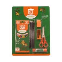 Kit Escolar 9 Itens - Várias Cores Kit Escolar 9 Itens - Várias Cores