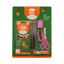 Kit Escolar 9 Itens - Várias Cores