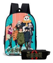 Kit Escolar Anime Jujutsu Kaisen com Mochila Estampada e Estojo Incluso