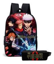 Kit Escolar Anime Jujutsu Kaisen com Mochila Estampada e Estojo Incluso