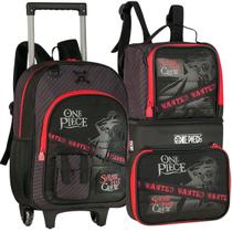 Kit Escolar Anime One Piece Mochila de Rodinhas Lancheira Térmica Estojo Box 36 Pens Lápis Infantil Material Resistente Kit Escolar Anime One Piece Mochila de Rodinhas Lancheira Térmica Estojo Box 36 Pens Lápis Infantil Material Resistente