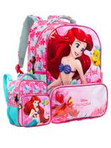 Kit Escolar Ariel Pequena Sereia Mochila Costas + Lancheira