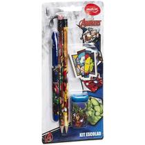 Kit Escolar Avengers 5 Itens 2 Lápis, 1 Caneta, 1 Borracha e 1 Apontador - Molin Kit Escolar Avengers 5 Itens 2 Lápis, 1 Caneta, 1 Borracha e 1 Apontador - Molin