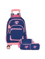 Kit Escolar Barbie Mochila de Rodas Grande + Lancheira Térmica + Estojo