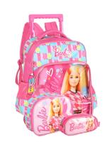 Kit Escolar Barbie Mochila de Rodas Grande + Lancheira Térmica + Estojo