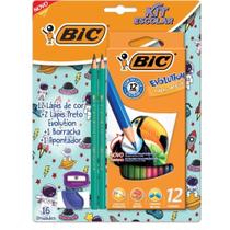 Kit Escolar Basico Lap.cor+lap.pr+borr+apo Blister - BIC