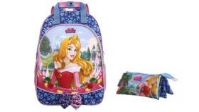 Kit Escolar Bela Adormecida Mochila de Costas + Estojo Tripl
