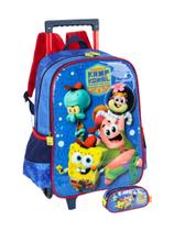 Kit Escolar Bob Esponja Mochila Roda + Estojo D - Azul Kit Escolar Bob Esponja Mochila Roda + Estojo D - Azul