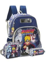 Kit Escolar Boruto Mochila Costas + Lancheira + Estojo