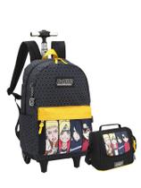 Kit Escolar Boruto Mochila de Rodas e Costas + Lancheira