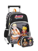 Kit Escolar Boruto Mochila De Rodas E Costas + Lancheira Pt