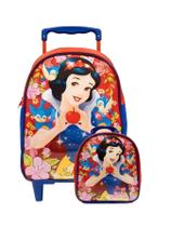 Kit Escolar Branca de Neve G Mochila de Rodas + Lancheira