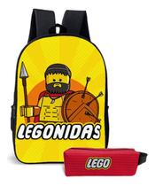 Kit Escolar Brinquedos de Montar com Mochila Avulsa Estampada e Estojo Incluso