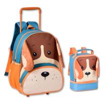 Kit Escolar Cachorrinhos Com Mochila De Carrinho E Lancheira Kit Escolar Cachorrinhos Com Mochila De Carrinho E Lancheira