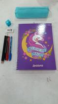 Kit Escolar - Caderno 10 Matérias/Estojo/Canetas/Lápis - 9Un