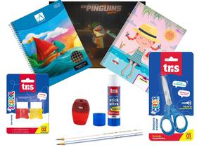Kit escolar cadernos escrita e desenho 08 Kit escolar cadernos escrita e desenho 08