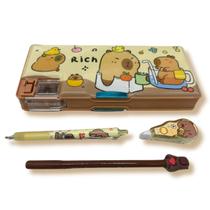 Kit Escolar Capivara Capybara 4pcs Fofo Infantil