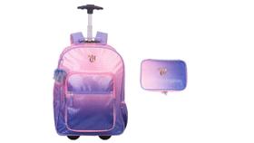 Kit Escolar Capricho Lantejoula Mochila de Rodas + Estojo