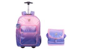 Kit Escolar Capricho Lantejoula Mochila de Rodas + Lancheira