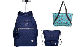 Kit Escolar Capricho Love Mochila 2Em1 + Lancheira + Bolsa Kit Escolar Capricho Love Mochila 2Em1 + Lancheira + Bolsa