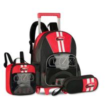 Kit Escolar Carros com Mochila Rodinhas Lancheira e Estojo Kit Escolar Carros com Mochila Rodinhas Lancheira e Estojo